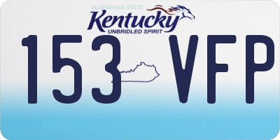 KY license plate 153VFP
