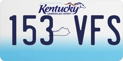 KY license plate 153VFS