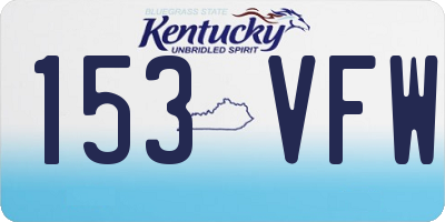 KY license plate 153VFW