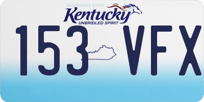 KY license plate 153VFX