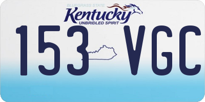 KY license plate 153VGC