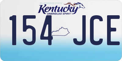 KY license plate 154JCE