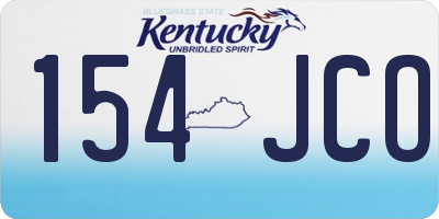 KY license plate 154JCO