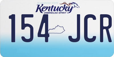 KY license plate 154JCR