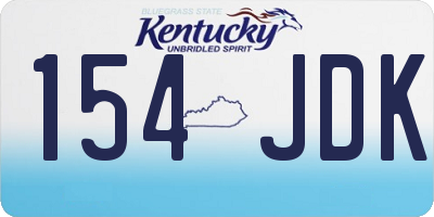 KY license plate 154JDK