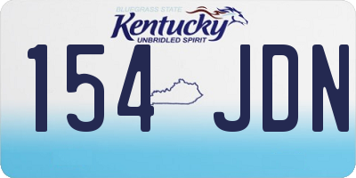 KY license plate 154JDN