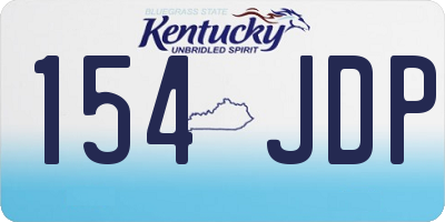 KY license plate 154JDP