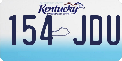 KY license plate 154JDU