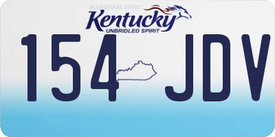 KY license plate 154JDV