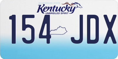 KY license plate 154JDX