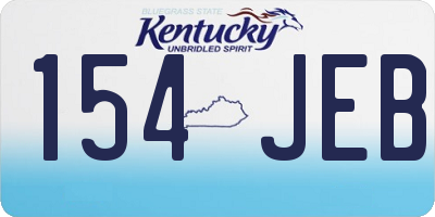 KY license plate 154JEB