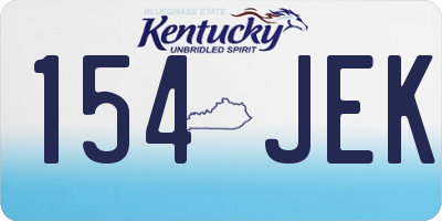 KY license plate 154JEK