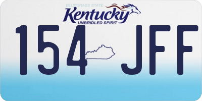 KY license plate 154JFF