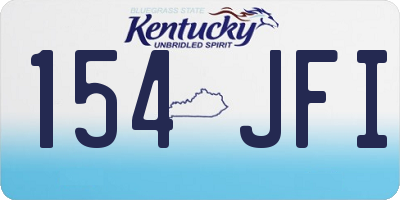 KY license plate 154JFI