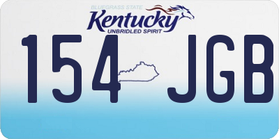 KY license plate 154JGB