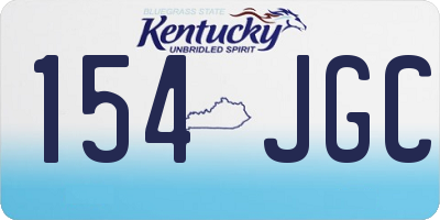 KY license plate 154JGC