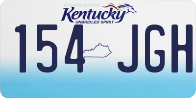 KY license plate 154JGH