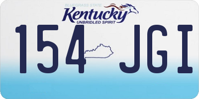 KY license plate 154JGI
