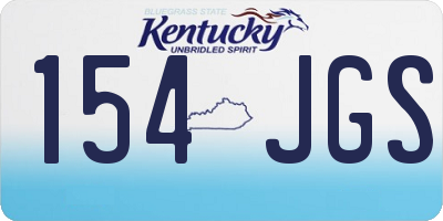 KY license plate 154JGS