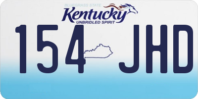 KY license plate 154JHD