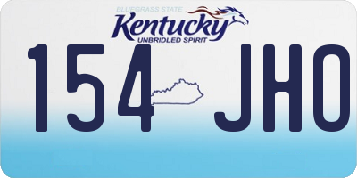 KY license plate 154JHO