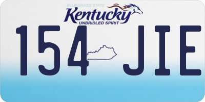 KY license plate 154JIE