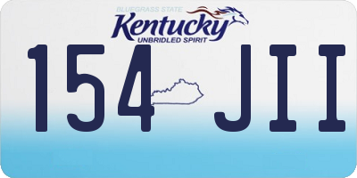 KY license plate 154JII