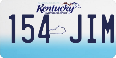 KY license plate 154JIM