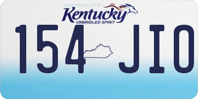 KY license plate 154JIO