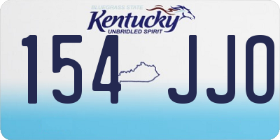 KY license plate 154JJO