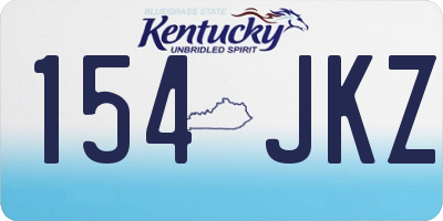 KY license plate 154JKZ