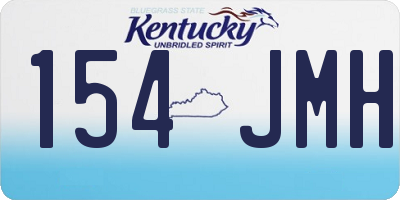 KY license plate 154JMH