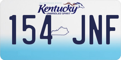 KY license plate 154JNF