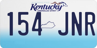 KY license plate 154JNR