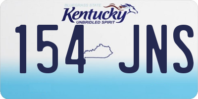 KY license plate 154JNS