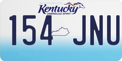 KY license plate 154JNU