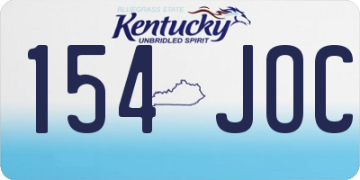 KY license plate 154JOC