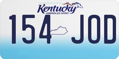 KY license plate 154JOD