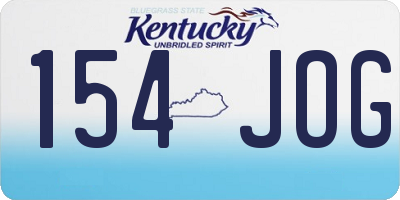 KY license plate 154JOG