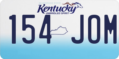 KY license plate 154JOM