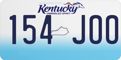 KY license plate 154JOO