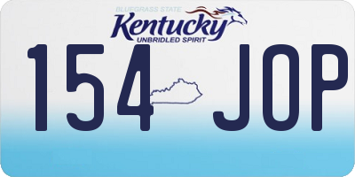 KY license plate 154JOP