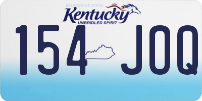 KY license plate 154JOQ