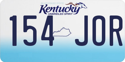 KY license plate 154JOR