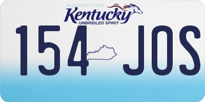KY license plate 154JOS