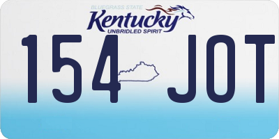 KY license plate 154JOT