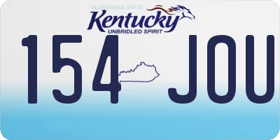 KY license plate 154JOU