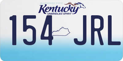 KY license plate 154JRL