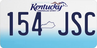 KY license plate 154JSC