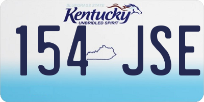 KY license plate 154JSE